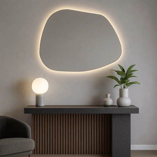 Lustro o organicznym kształcie z podświetleniem - BAZALT LED